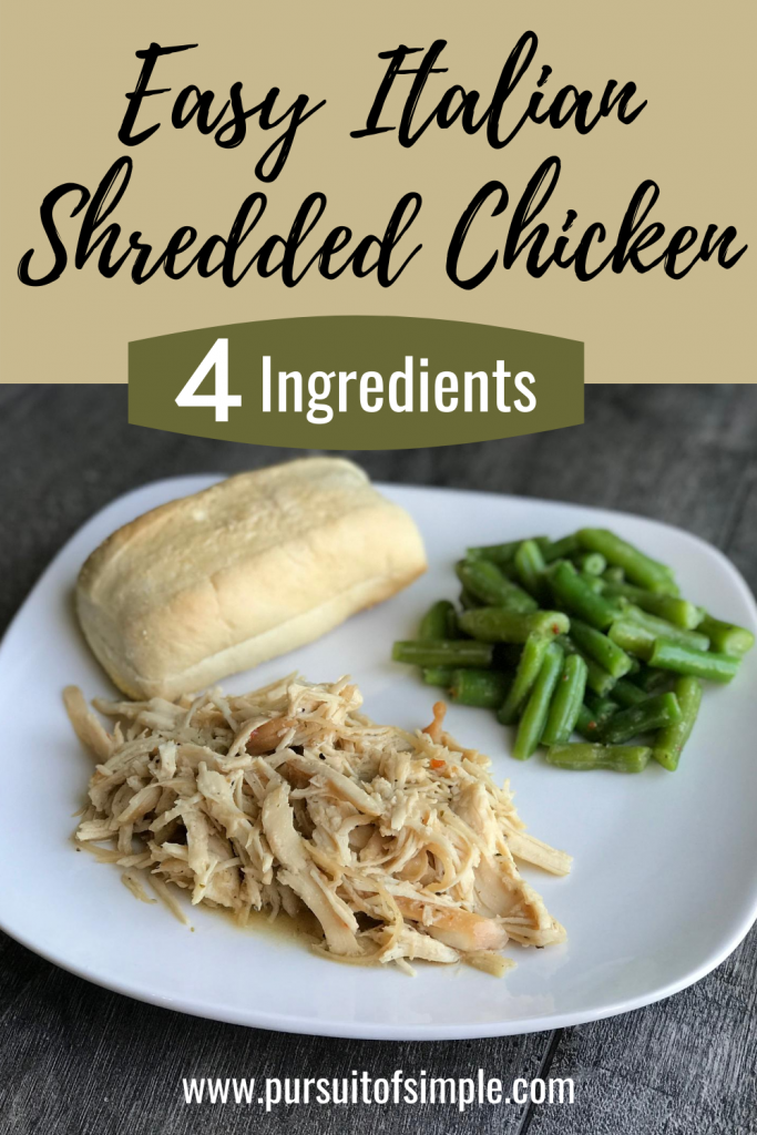 Easy Italian Shredded Chicken Recipe, perfect for the Crockpot!