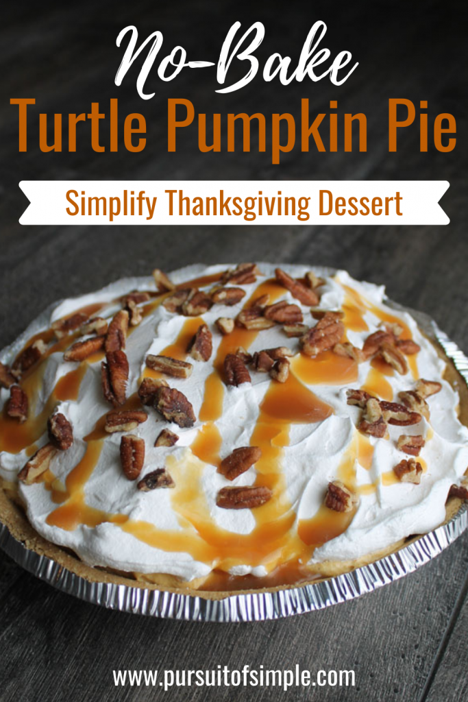 Easy No-Bake Turtle Pumpkin Pie Recipe - Simple Thanksgiving Dessert